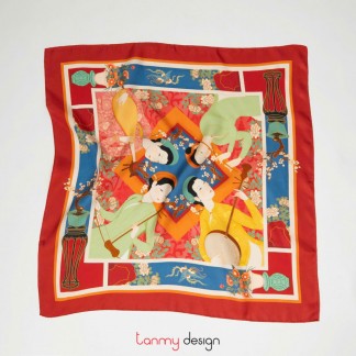 Khăn lụa vuông ngọc nữ cầm tâm - 90x90 cm